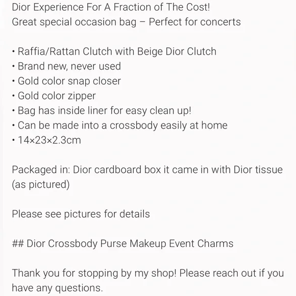 Christian Dior Raffia/Rattan Beauty Clutch Pouch Limited Edition 2023 - Picture 6 of 6